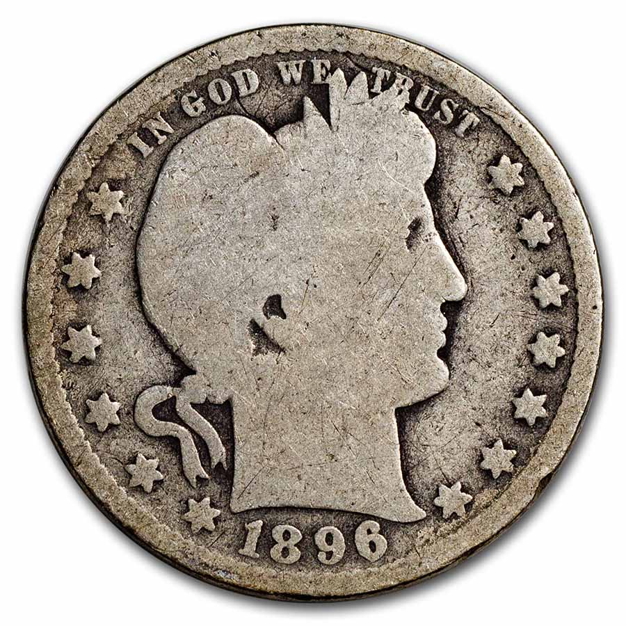 金貨 銀貨 シルバー アンティークコイン 1896-O Barber Quarter